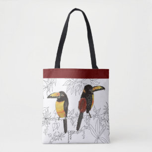 Tote Bag Toucans sur une Fourre-tout - (1)