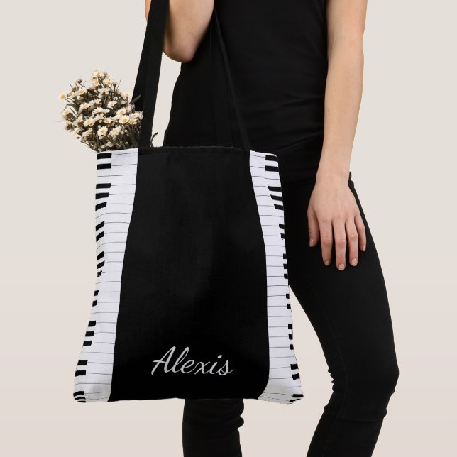 Tote Bag Touches et nom du piano (De près)