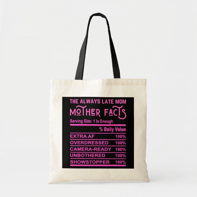 Tote Bag Toujours en retard Maman drôle Mère faits Gag amus (Devant)
