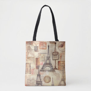 Tote Bag Tour Eiffel Paris Rétro Vintage