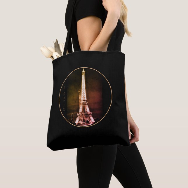 Tote Bag Tour Eiffel & Surreal Paris Art /love France shop (De près)