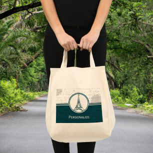 Tote Bag Tour Eiffel turquoise