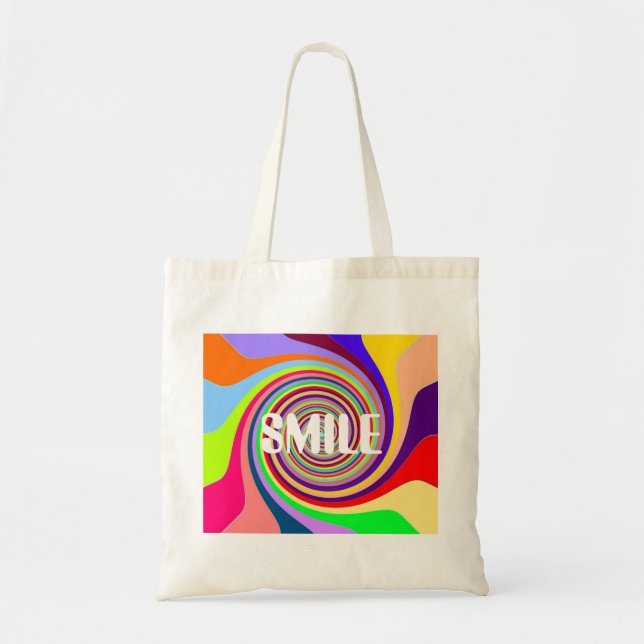 Tote Bag Tourbillon psychédélique lumineux arc-en-ciel (Devant)