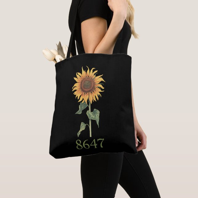 Tote Bag Tournesol 8647 86 47 Subtle Anti Trump Floral Boho (De près)