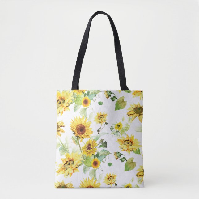 Tote Bag Tournesol aquarelle (Devant)
