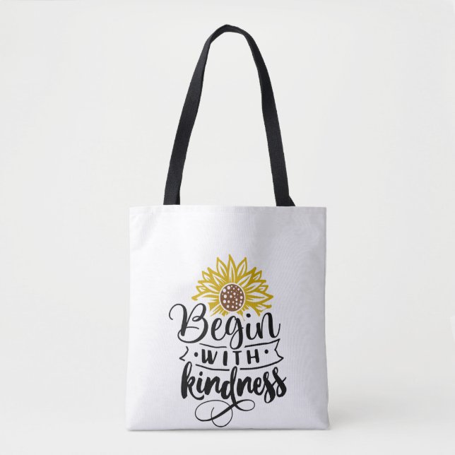 Tote Bag Tournesol | Commencez Par La Génialité (Devant)