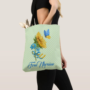 Tote Bag Tournesol et papillon Ukraine soutien