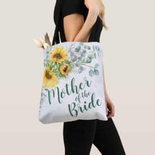 Tote Bag Tournesol Eucalyptus Rustique mère de la mariée