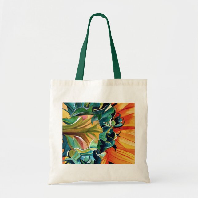 Tote Bag Tournesol jaune peinture originale aquarelle (Devant)