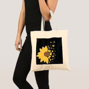 Tote Bag Tournesol noir imprimé