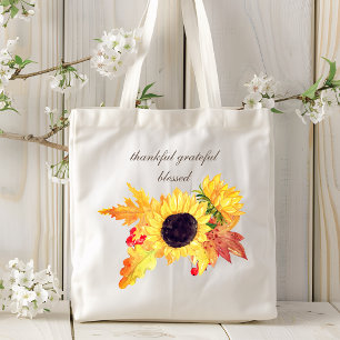 Tote Bag Tournesols D'Automne Merci Gratuit Béni Floral