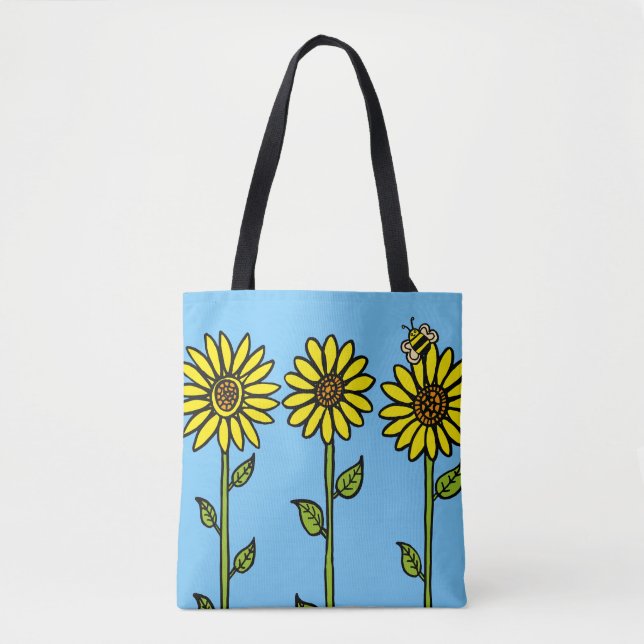 Tote Bag Tournesols et bourdons (Devant)