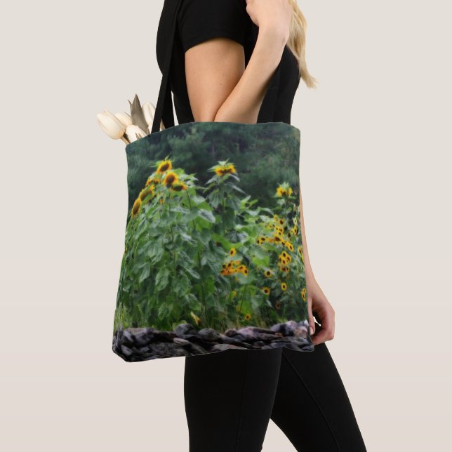 Tote Bag Tournesols Le Long Du Mur De Pierre (De près)