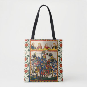 TOTE BAG TOURNOI MÉDIÉVAL, CHEVALIERS DE COMBAT, DAMSELS