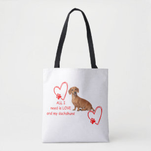 Tote Bag Tout ce dont j'ai besoin, c'est d'amour et de mon 