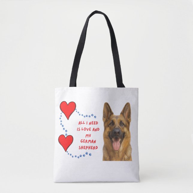 Tote Bag Tout Ce Dont J'Ai Besoin, C'Est L'Amour Et Mon Ber (Devant)