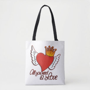Tote Bag Tout ce dont vous avez besoin est amour COEUR COUR