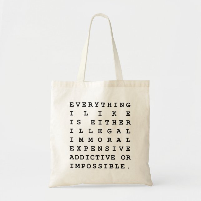 Tote Bag Tout ce que j'aime (Devant)