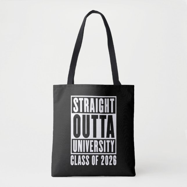 Tote Bag Tout droit sorti de l'université promotion 2026 (Devant)