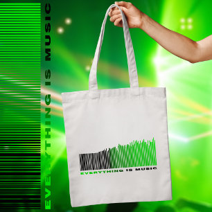 Tote Bag Tout est Musique Texte Chanson Lecteur Vert Barcod
