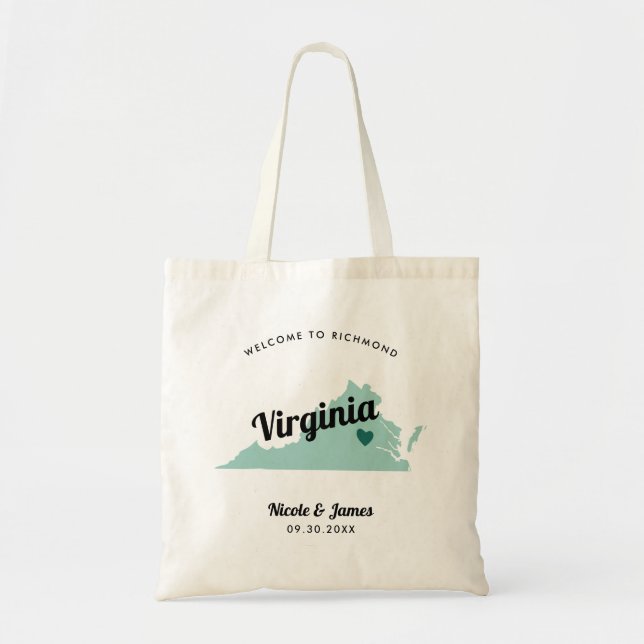 Tote Bag Tout Mariage Color Virginia Map, (Devant)