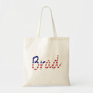 Tote Bag Tout nom superposé sur le drapeau américain btcn