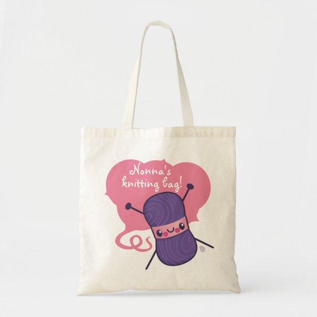Tote Bag tout que nous tricotons est amour (Devant)