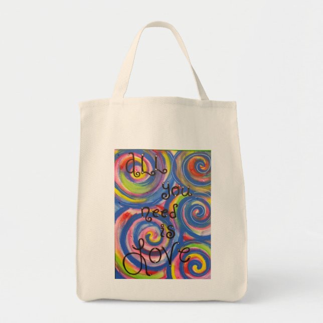 Tote Bag "Tout que vous avez besoin est amour" Fourre-tout (Devant)