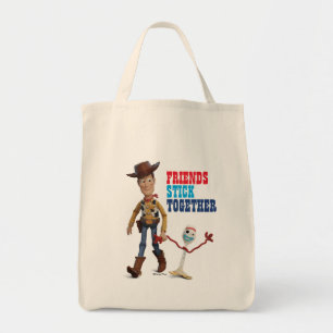 Tote Bag Toy Story 4   Woody & Forky Walking Together