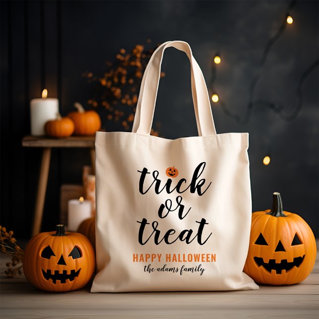 Tote Bag Trace ou traitement Script moderne Halloween perso (Créateur téléchargé)