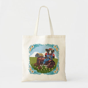 Tote Bag Tracteur de conduite de vache