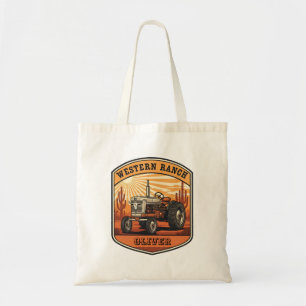 Tote Bag Tracteur de Ranch Western Vintage Coucher de Solei