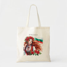 Tradition du drapeau bulgare Folklore Femme Roses 