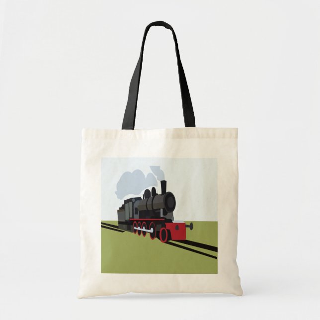 Tote Bag Train à vapeur sur voie ferrée (Devant)
