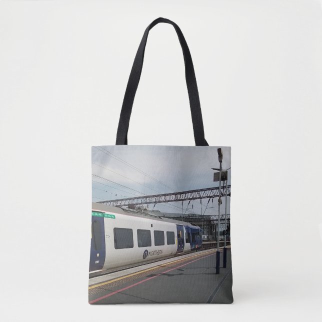 Tote Bag Train bleu et blanc (Devant)