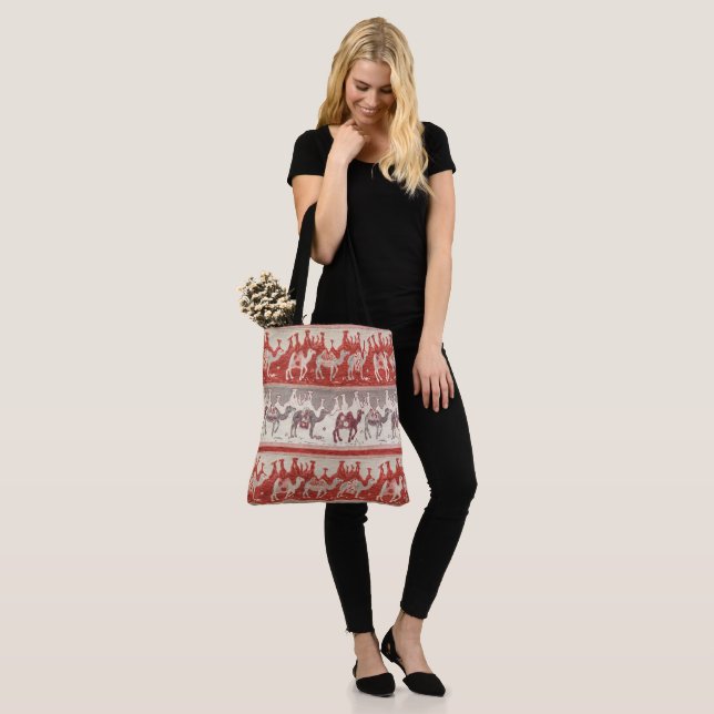 Tote Bag Train de chameaux, Motif de chameaux, Motif du dés (Sur le modèle)