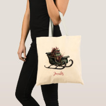 Traîneau de Noël vintage personnalisé avec des liv