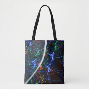 Tote Bag Traînées de lumière néon Photographie abstraite. C