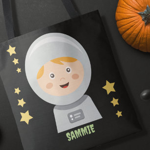 Tote Bag Traite Halloween de l'astronaute personnalisé