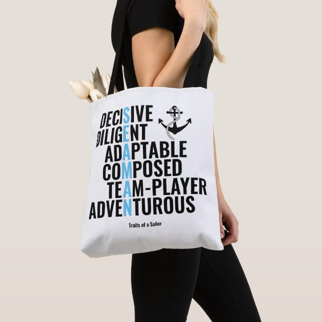 Tote Bag Traits d'un marin (De près)