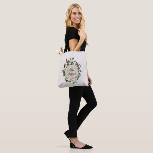 Tote Bag tranche de bois de craie rustique