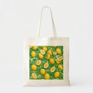 Tote Bag Tranches de melon jaune motif botanique