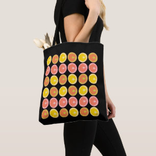 Tote Bag Tranches de pamplemousse colorées et lumineuses 