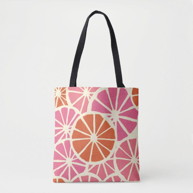 Tote Bag Tranches de pamplemousse sans soudure motif, agrum (Devant)