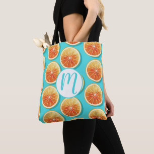 Tote Bag Tranches orange sur bleu
