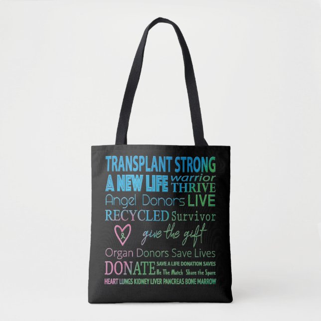 Tote Bag Transplanter une forte sensibilisation au don d'or (Devant)