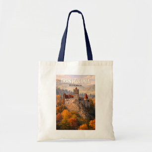 Tote Bag Transylvanie Illustration Voyage Art Rétro Roumani