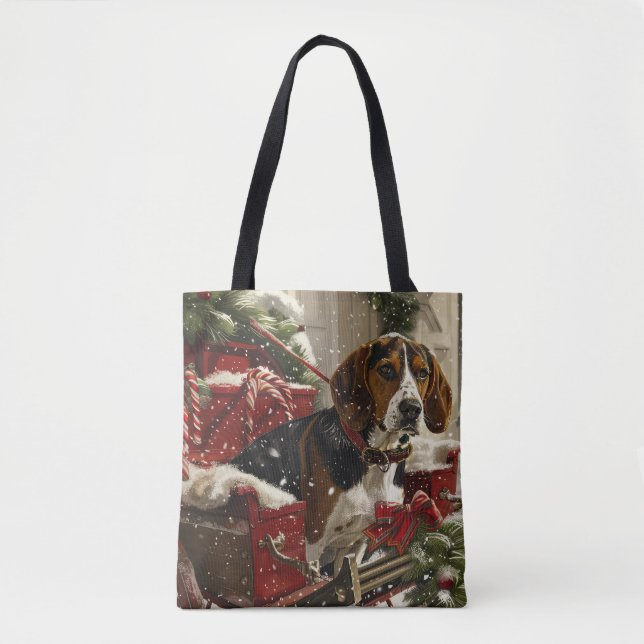Tote Bag Treeing Walker Coonhound Dog Christmas Festive (Devant)