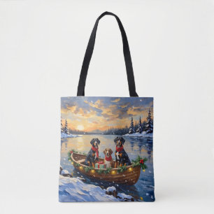Tote Bag Treeing Walker Coonhound Noël Bateau Vacances