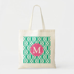 Tote Bag Treillis moderne élégant de vert vert personnali